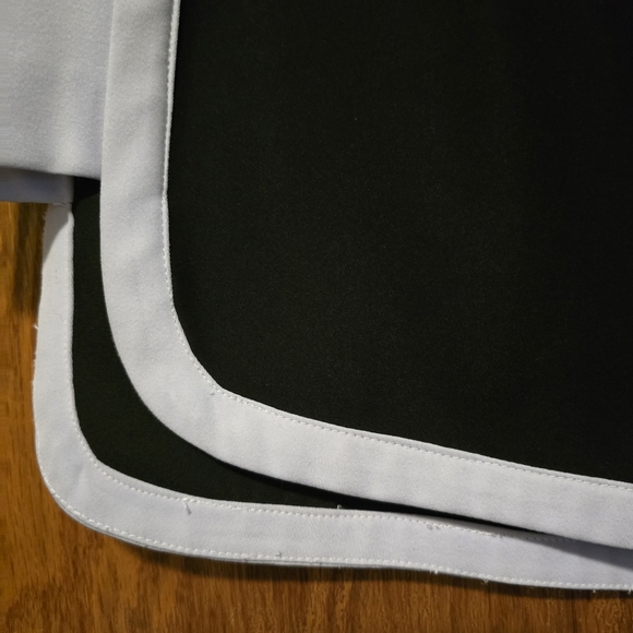 1. STATE Light Blue & Black Mini Skirt Silver Hardware Open Zipper Size Large - Picture 3 of 16